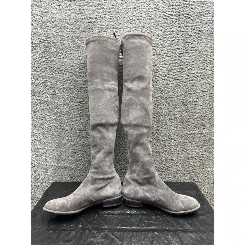 Stuart Weitzman Lowland Suede Over The Knee Boots Londra Gray Womens‎ Size 6M US